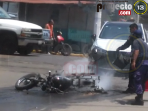Provoca choque motociclista en Potrero