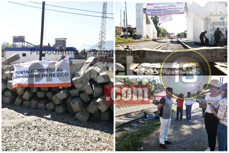 Maestros bloquean las vías del ferrocarril en Fortín